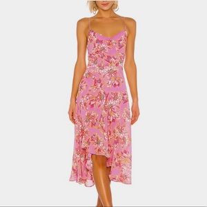 ASTR The Label Janine Lavender Floral Midi Dress